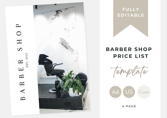 Barber Shop Template: Customise Your Style with Ease! Create the Perfect Look for Your Business with this Editable Barber Shop Template