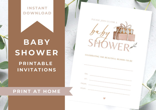 Baby Shower invitation, Animal Baby Shower Invitation, unisex Baby Shower, Presents, Printable Invitation, INSTANT DOWNLOAD, Print at home