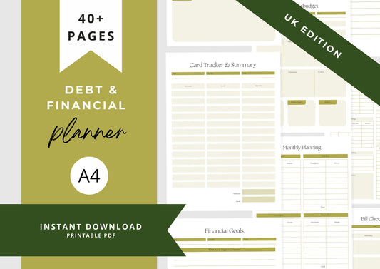 Debt and Finance Planner BUNDLE! Budget Planner, Printable Savings Planner, Debt, Bill, Spending, Income and Expenses Trackers, Lime