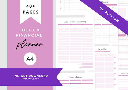 Debt and Finance Planner BUNDLE! Budget Planner, Printable Savings Planner, Debt, Bill, Spending, Income and Expenses Trackers, Grape