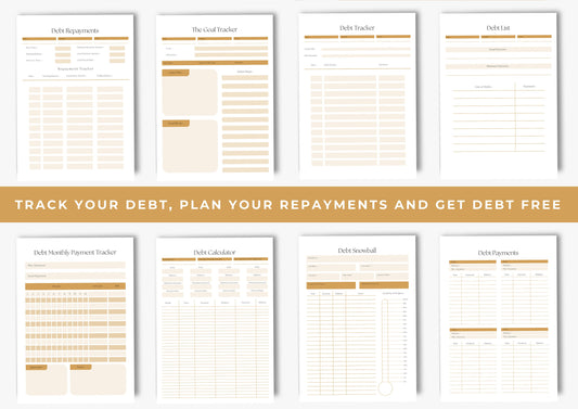 Debt Repayment Planner! Debt Tracker, Printable Planner, Debt planning, US Letter, Biscotti
