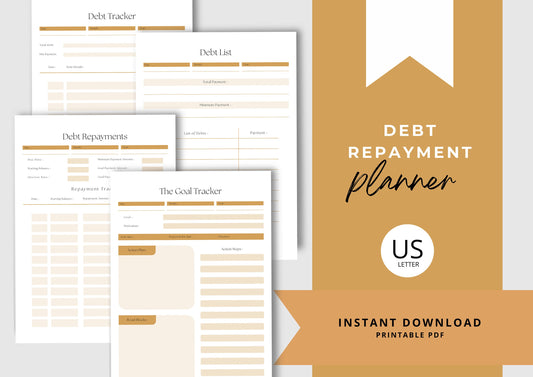 Debt Repayment Planner! Debt Tracker, Printable Planner, Debt planning, US Letter, Biscotti