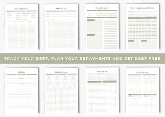 Debt Repayment Planner! A4 Debt Tracker, Printable Planner, Debt planning, Sage