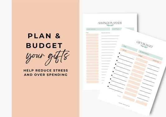 Gift Planner Printable, A4, Gift Budgeting, Gift Tracker, Gift List Printable Instant Download, Peachy Mint
