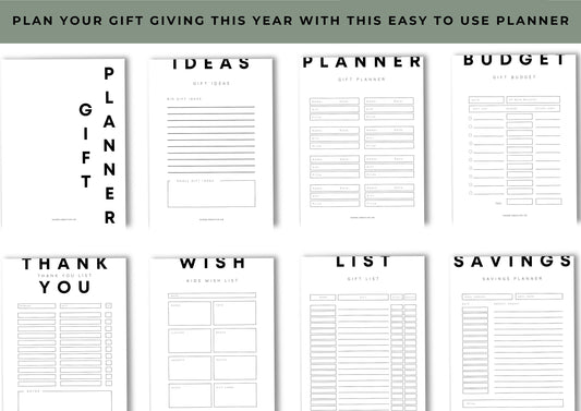 Gift Planner Printable, Gift Budgeting, Gift Tracker, Gift List Printable Minimal