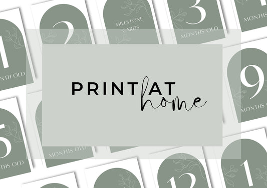 Baby Milestone Cards Printable, Print at Home, Sage