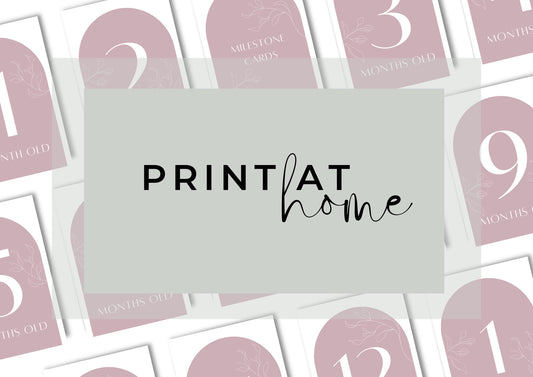 Baby Milestone Cards Printable, Print at Home, Rose