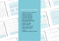 Planner, Daily, weekly, yearly, Goal setting, budget planning, Undated Planner, Three sizes included A5 A4 and US Letter, Aqua Blue