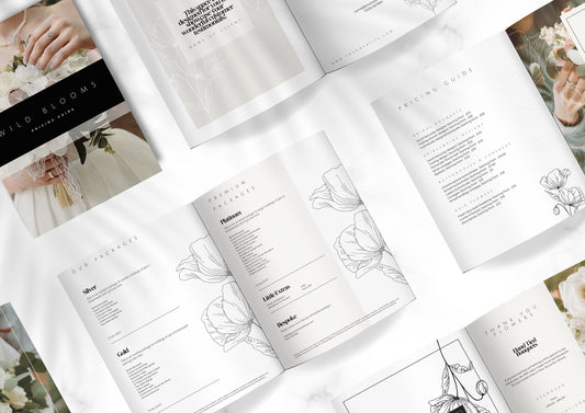 Wedding Florist Pricing Guide -  Welcome guide - Template for Florists - Florist Templates - Guide - Florist Brochure - Noir