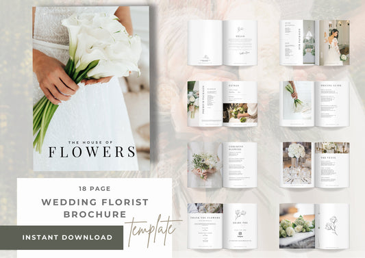 Customisable Wedding Florist Pricing Brochure Template | Professional Pricing Guide for Floral Designers - Lillies