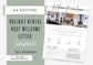 Welcome Letter for Airbnb, VRBO, Holiday Rental A4 Shadow Mist
