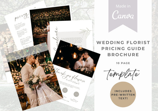 Wedding Florist Pricing Brochure Template Customisable for Florists