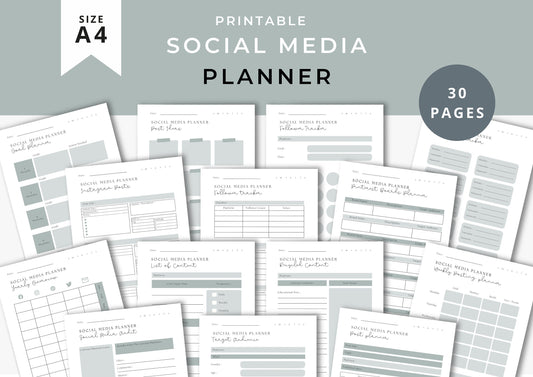 Social Media Planner A4, Graphite