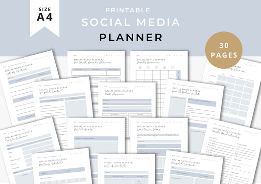 Social Media Planner, A4, Frosted Ice